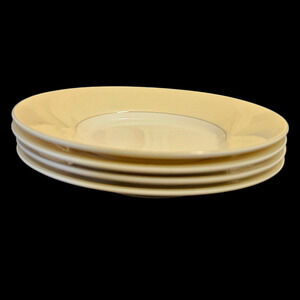 Mikasa Ultima+ Spring Classic HK263 6" Saucers Set of 4 Cream Yellow Rim